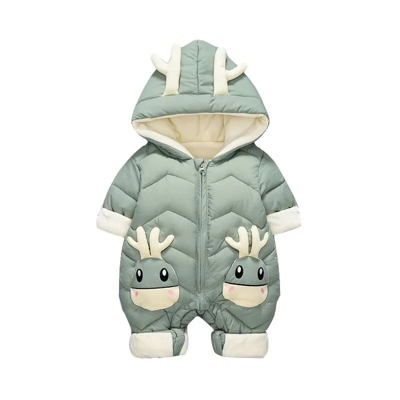 Baby Winter Snowsuit - Plus Velvet Thick Baby Boys Jumpsuit, 0-2 Years Newborn Romper, Baby Girls Overalls, Toddler Coat