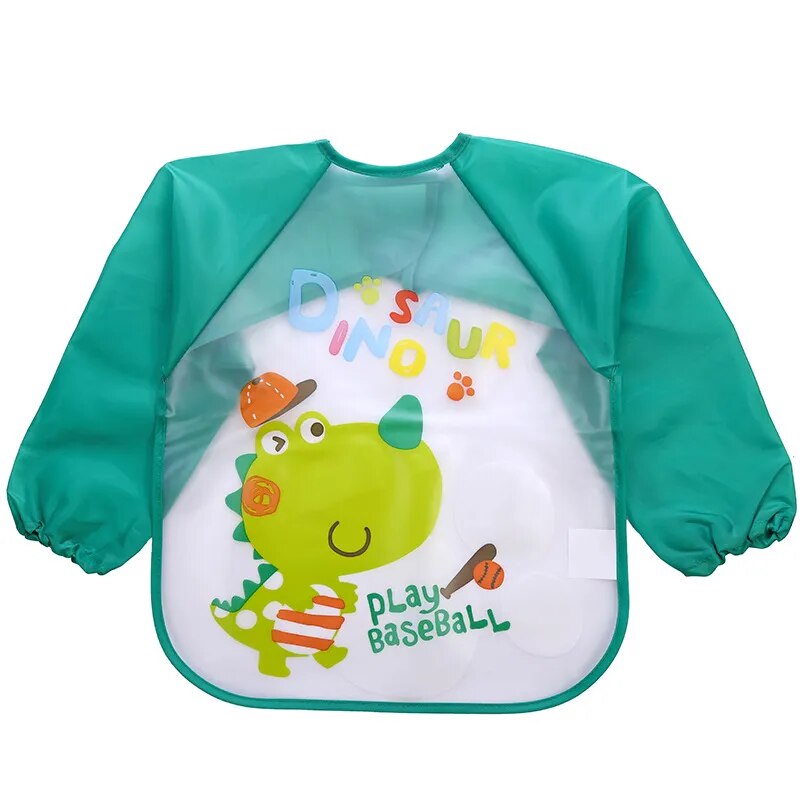 Cute Full-Sleeved Waterproof Baby Bibs - Feeding Bibs for Boys and Girls