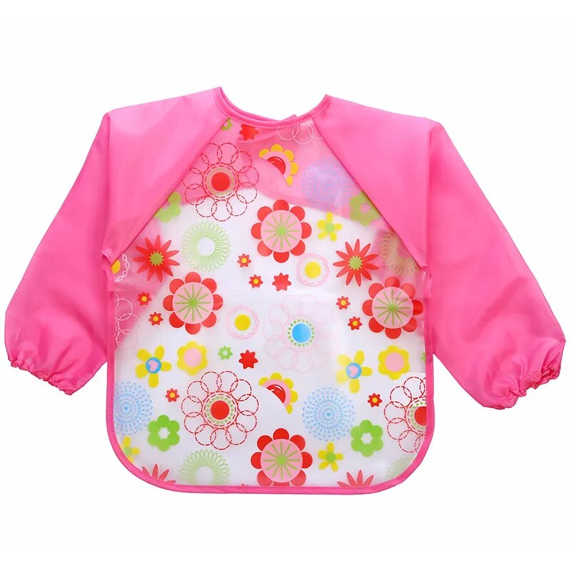 Cute Full-Sleeved Waterproof Baby Bibs - Feeding Bibs for Boys and Girls
