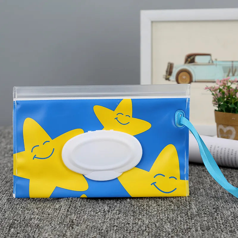 Reusable Baby Wet Wipe Pouch - Portable Eco-Friendly Wipes Dispenser for Travel, Keeps Wipes Moist