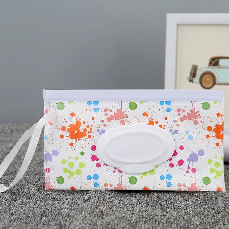Reusable Baby Wet Wipe Pouch - Portable Eco-Friendly Wipes Dispenser for Travel, Keeps Wipes Moist