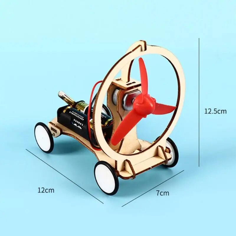 Students Kids DIY Electric Wind Car Model Physical Experiments Technology Toys Self-enhancement in Entertainment Novelty