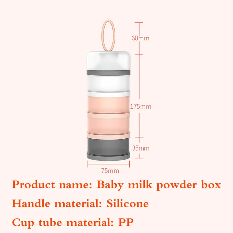 Smart Stackable Baby Milk Powder Dispenser - 4 Compartments - Non-Spill Travel Storage Container