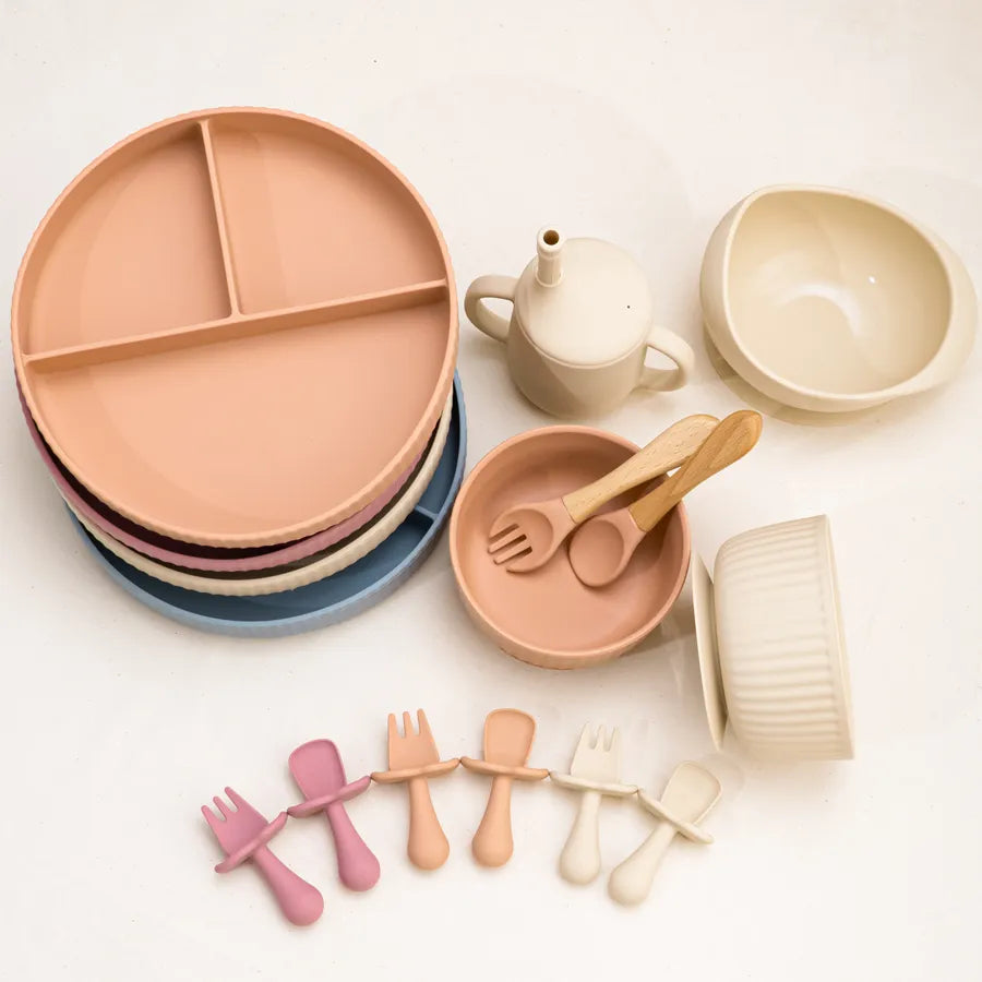 Premium Silicone Utensils: Tongue Pressing Flatware Set for Babies