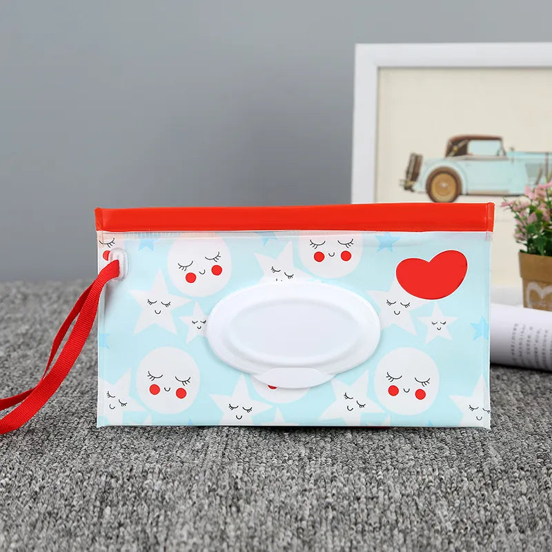 Reusable Baby Wet Wipe Pouch - Portable Eco-Friendly Wipes Dispenser for Travel, Keeps Wipes Moist