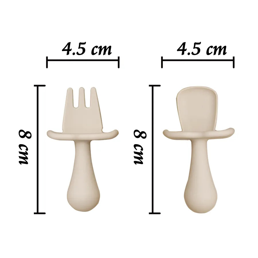 Premium Silicone Utensils: Tongue Pressing Flatware Set for Babies