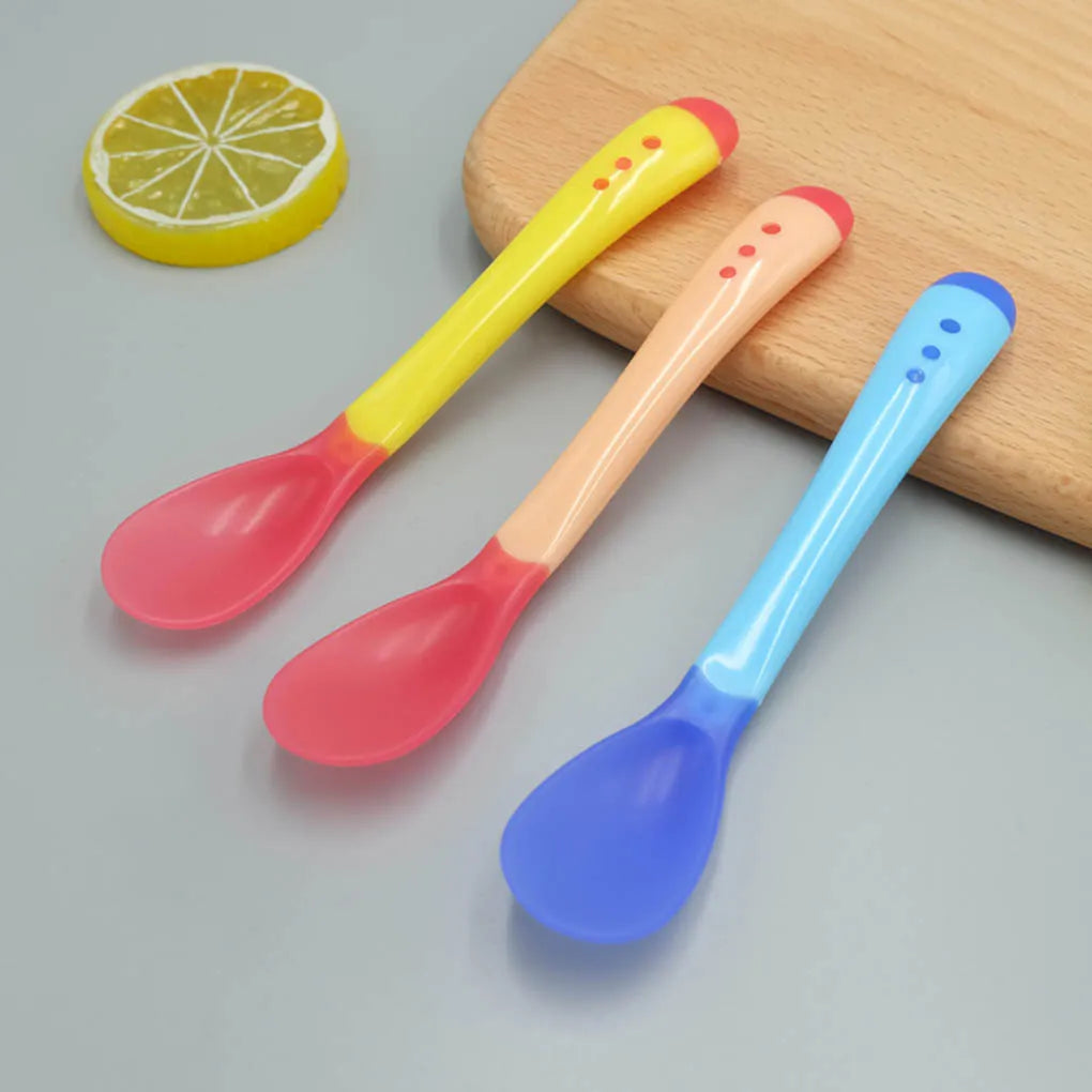 3-Piece Heat-Sensitive Baby Spoon Set - Safe & Fun Infant Feeding Utensils