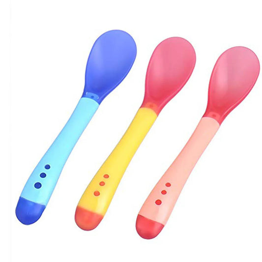 3-Piece Heat-Sensitive Baby Spoon Set - Safe & Fun Infant Feeding Utensils