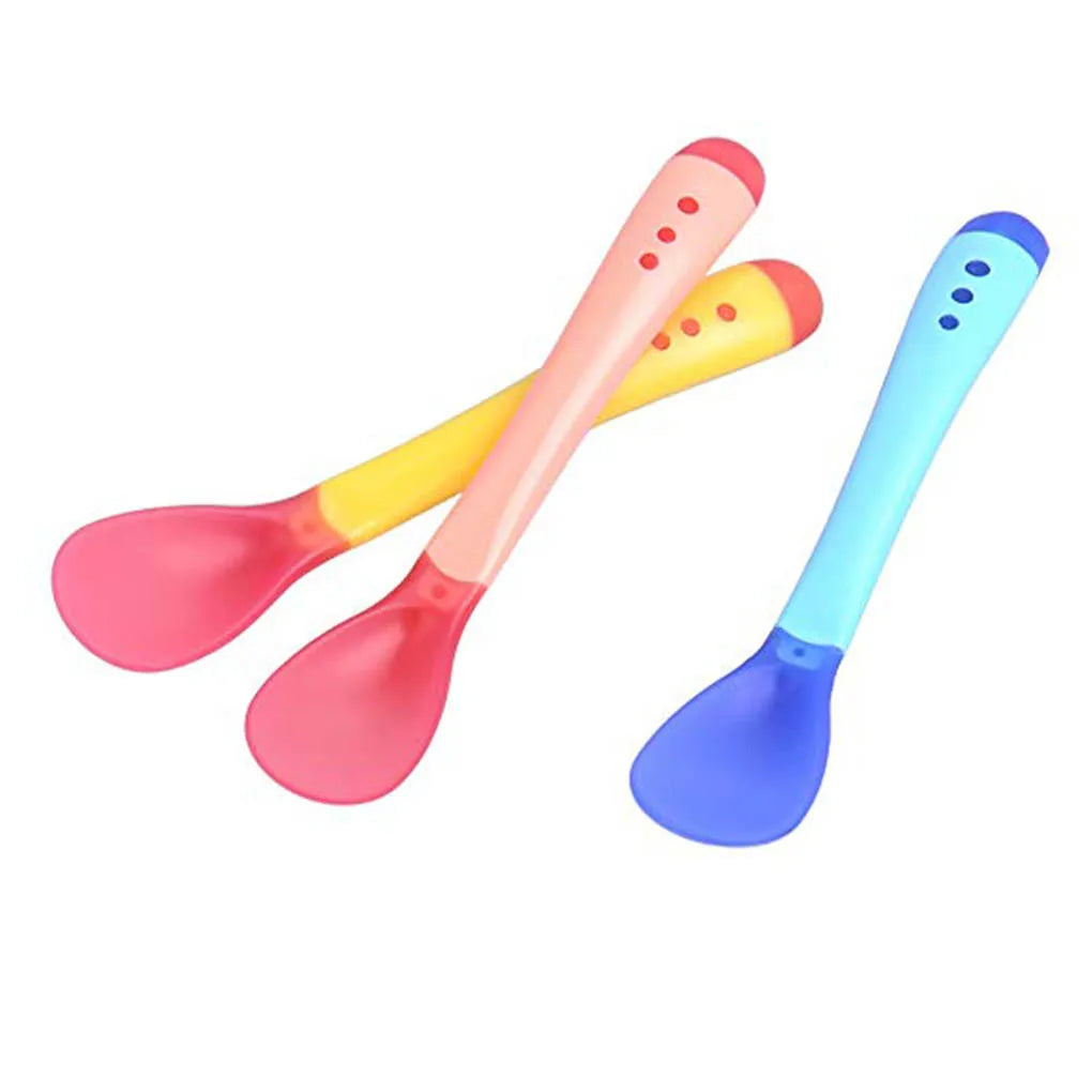 3-Piece Heat-Sensitive Baby Spoon Set - Safe & Fun Infant Feeding Utensils