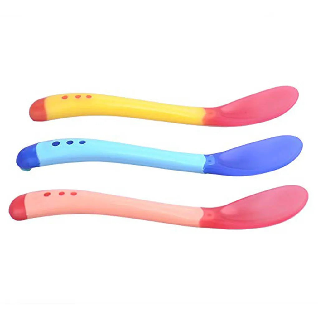 3-Piece Heat-Sensitive Baby Spoon Set - Safe & Fun Infant Feeding Utensils