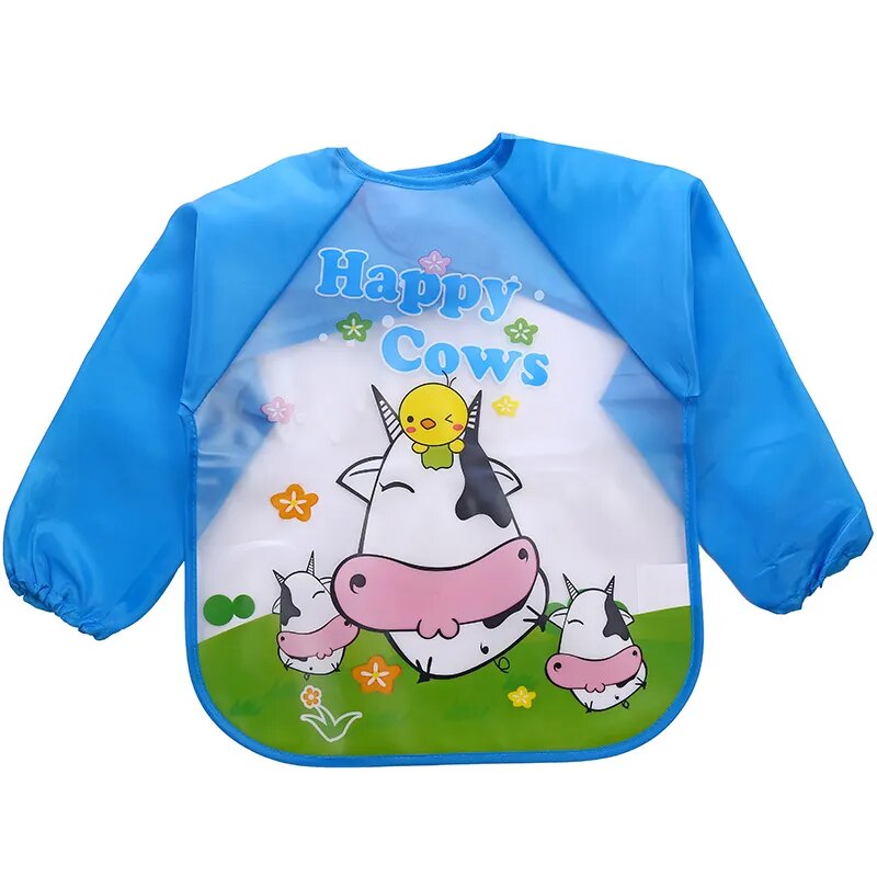 Cute Full-Sleeved Waterproof Baby Bibs - Feeding Bibs for Boys and Girls