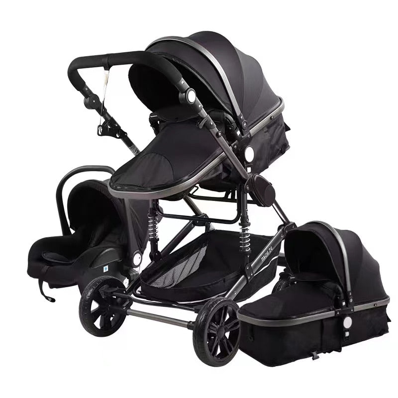 Warm House 3-in-1 Baby Stroller - Foldable, Travel-Friendly & Shock Absorbing