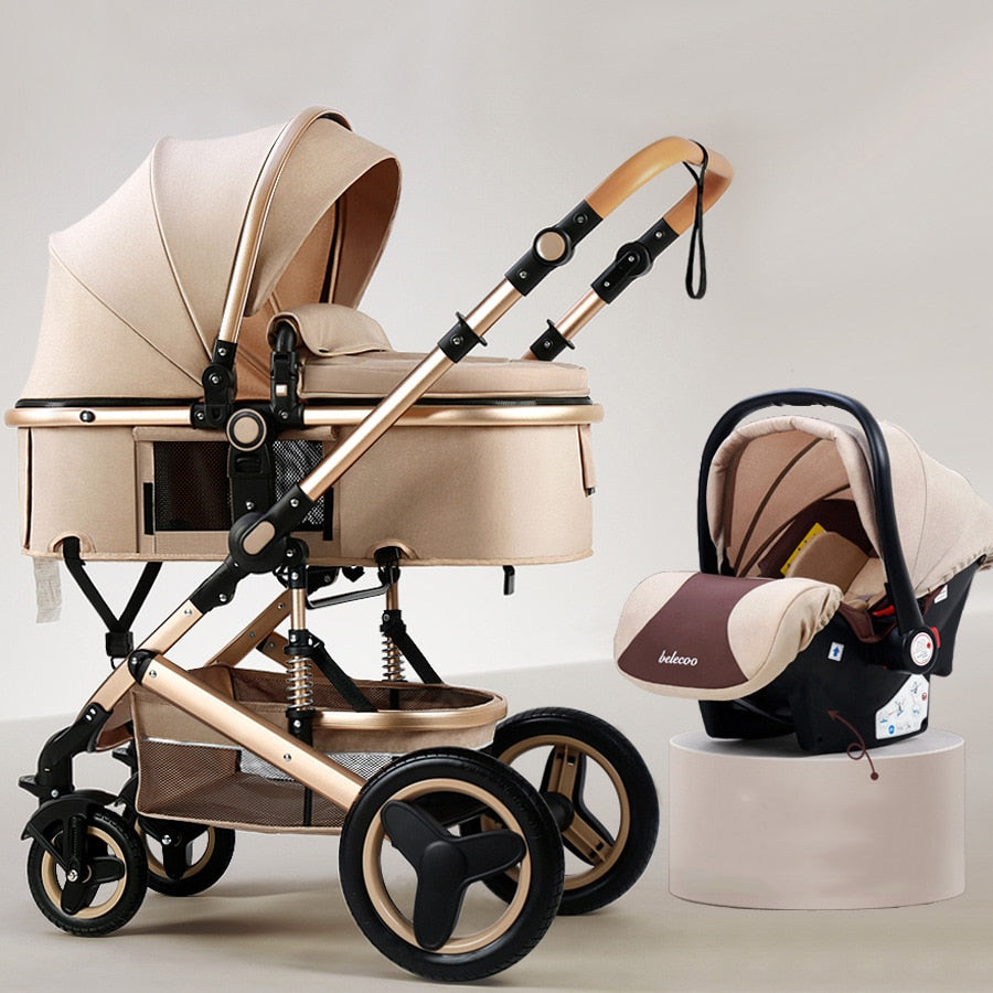 Warm House 3-in-1 Baby Stroller - Foldable, Travel-Friendly & Shock Absorbing