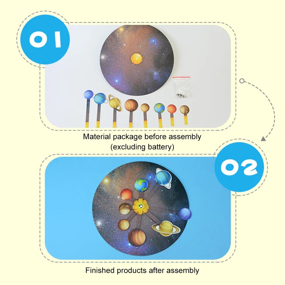 DIY Solar System Planets Model Assemble Kit Scientific Knowledge Learning Early Educational Toy Experiment Supplies