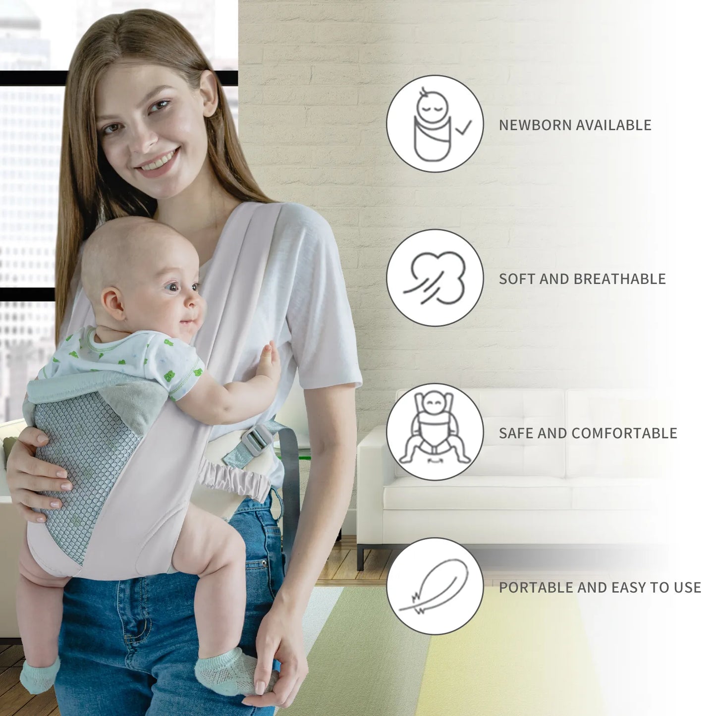 Multifunctional Baby Carrier Sling Wrap - Newborn Kangaroo Backpack, Toddler Outdoor Travel Accessories