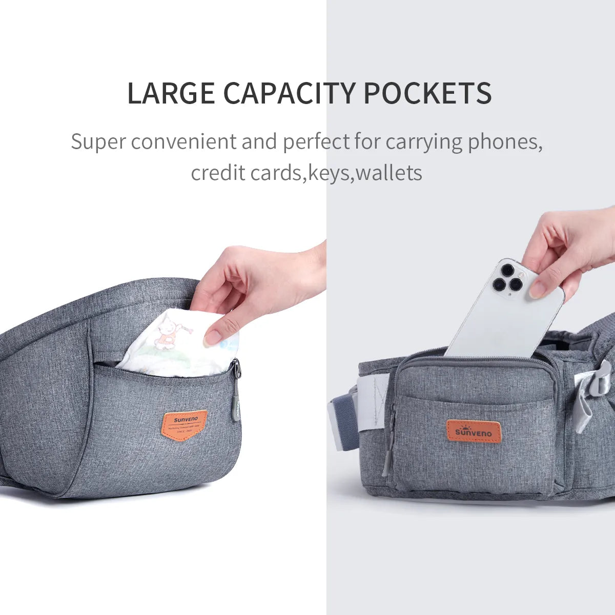 Ergonomic Baby Carrier with Infant Hip Seat - Toddler Waist Seat Stool Baby Carrier for Adjustable Comfort