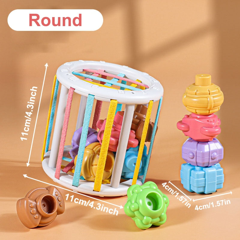MMloveBB Colorful Shape Sorting Game: Montessori Learning Toy for Babies 0-12 Months