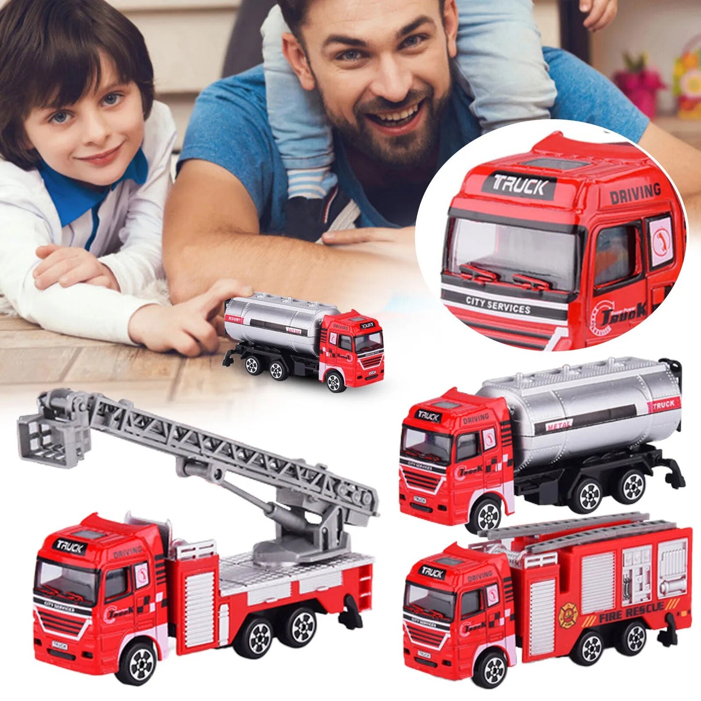 1:4 Scale Diecast Fire Truck Toy | Realistic Model from Mainland China