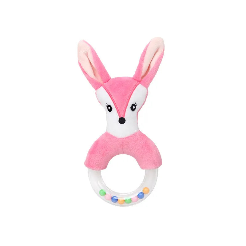 Soft Sensory Hanging Rattles - Plush Animals for Stroller, Crib, and Teething - Babies and Toddlers