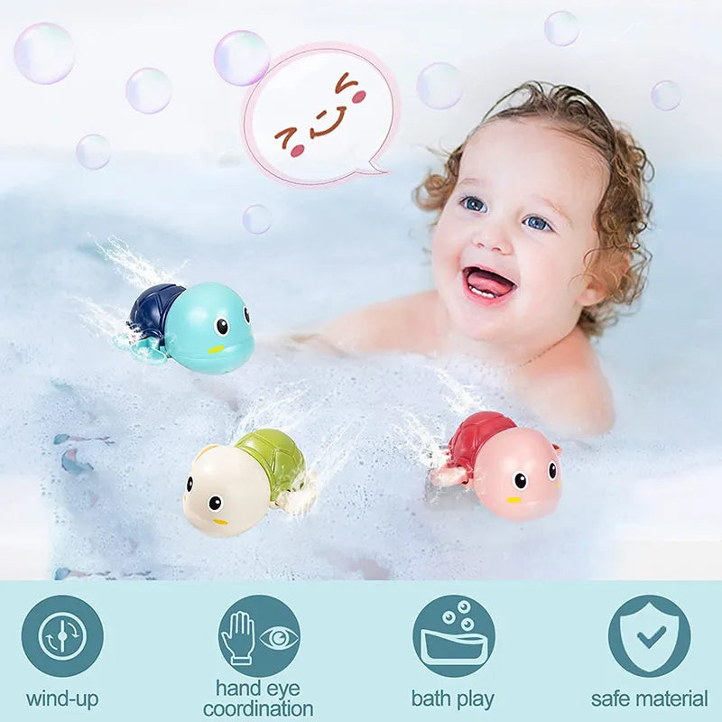 Swimming Turtle & Whale Baby Bath Toys - Fun and Classic Water Play for Kids