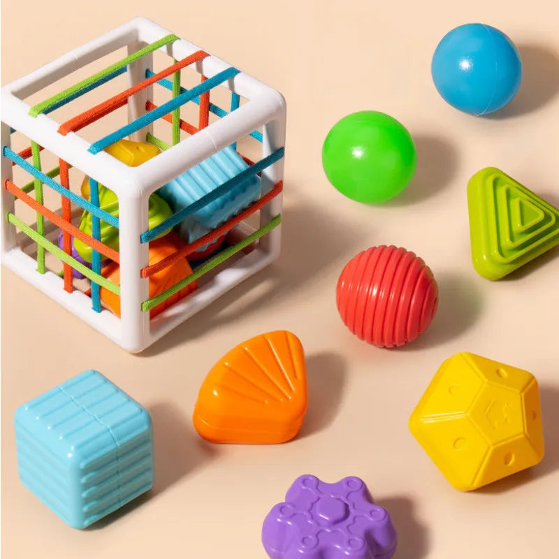 Montessori Colorful Shape Blocks Sorting Game: Educational Toys for Kids