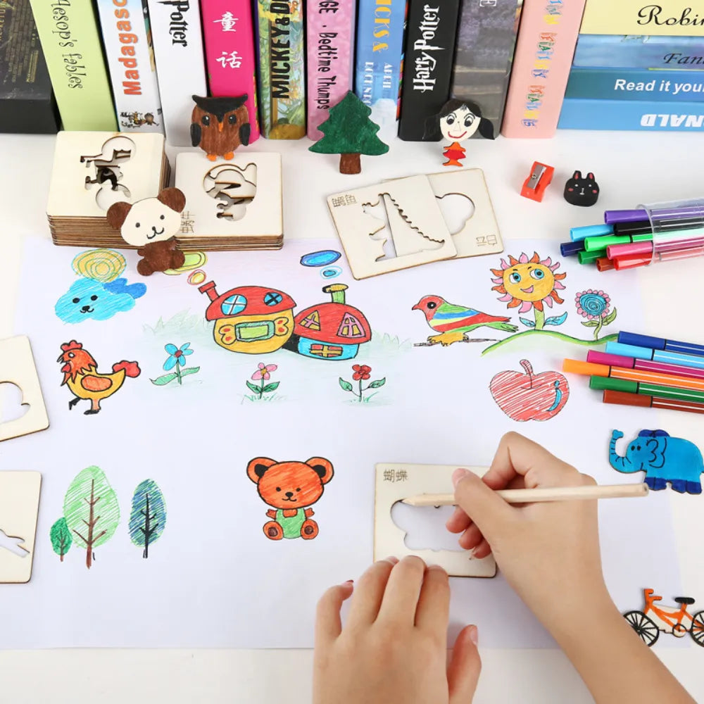 Byfa Wooden Drawing Board Set - Montessori Toy for Creative Learning