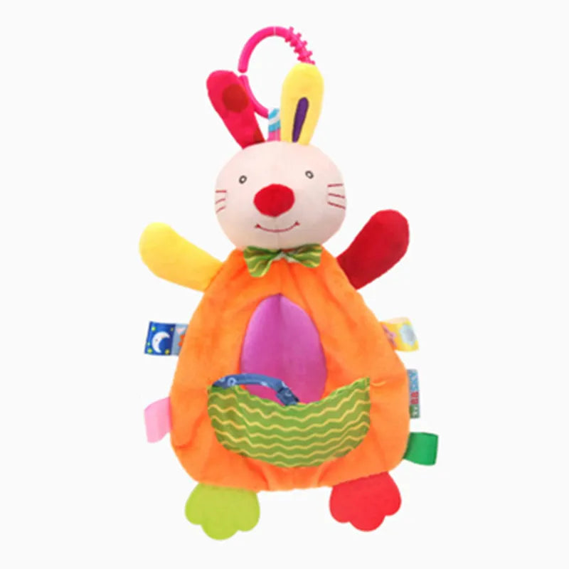 Soft Sensory Hanging Rattles - Plush Animals for Stroller, Crib, and Teething - Babies and Toddlers