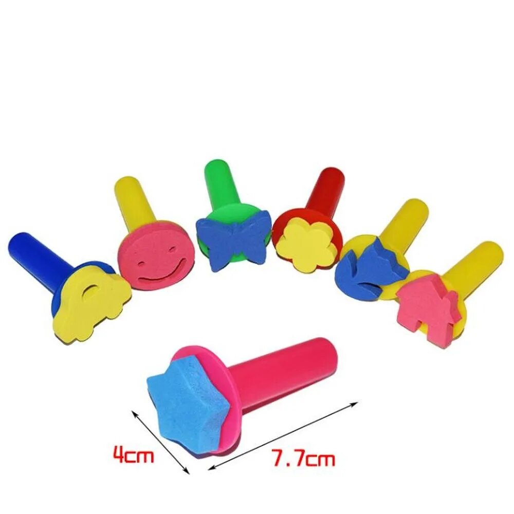 3pcs Kids Drawing Toys Set DIY Sponge Painting Brush Sponge Stamp Stencil Seals Learning Educational Toys for Children Art Craft
