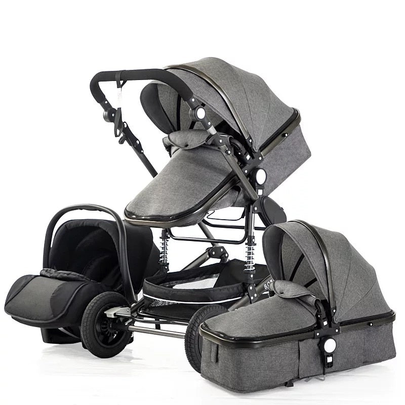 Warm House 3-in-1 Baby Stroller - Foldable, Travel-Friendly & Shock Absorbing