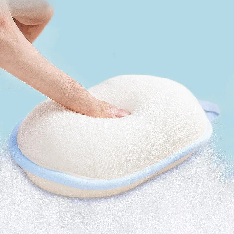 2Pcs Cartoon 3-Layer Cotton Baby Bath Brush & Bath Ball Set for Easy Newborn Bathing