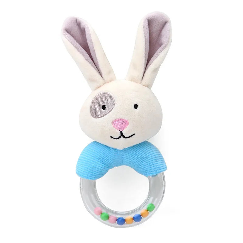 Soft Sensory Hanging Rattles - Plush Animals for Stroller, Crib, and Teething - Babies and Toddlers