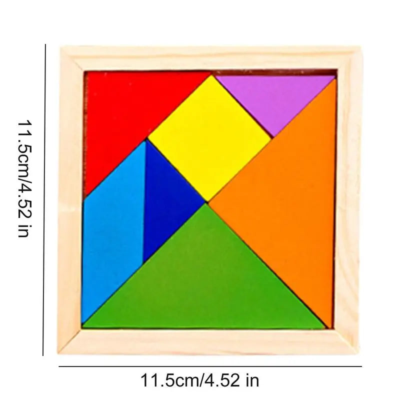 Tangram Puzzle: Wooden Brain Teaser Game for Ages 14+