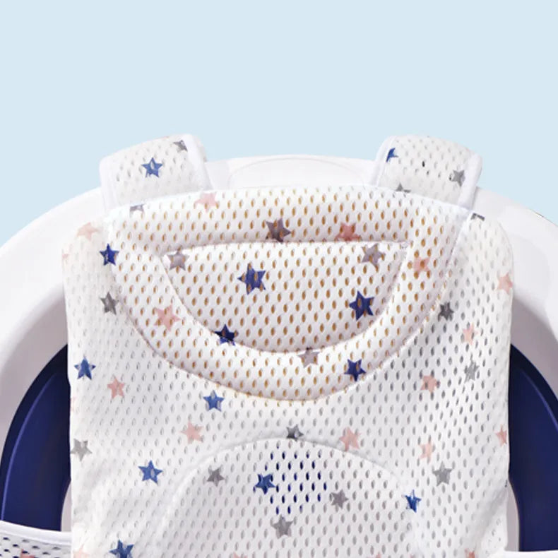 Adjustable Newborn Bathtub Pillow Seat Cushion - Cross-Shaped Anti-Slip Baby Bath Net Mat, Children Bathtub Shower Cradle Bed Seat