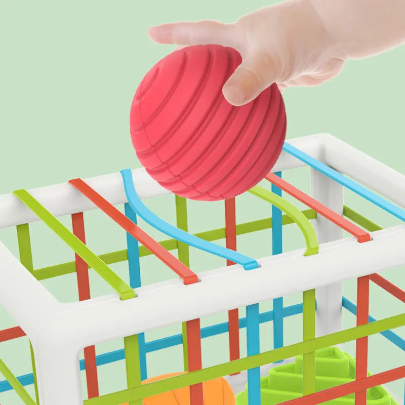 Montessori Colorful Shape Blocks Sorting Game: Educational Toys for Kids