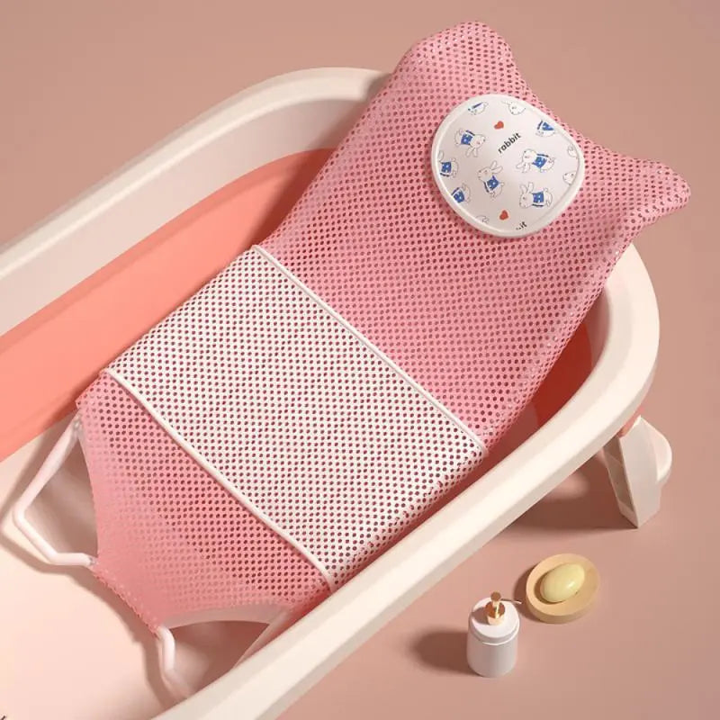 Non-Slip Baby Bathing Bracket with Arc Hook Design - Skin-Friendly - Cute Cartoon Style - 2 Colors - Complete 1 Set