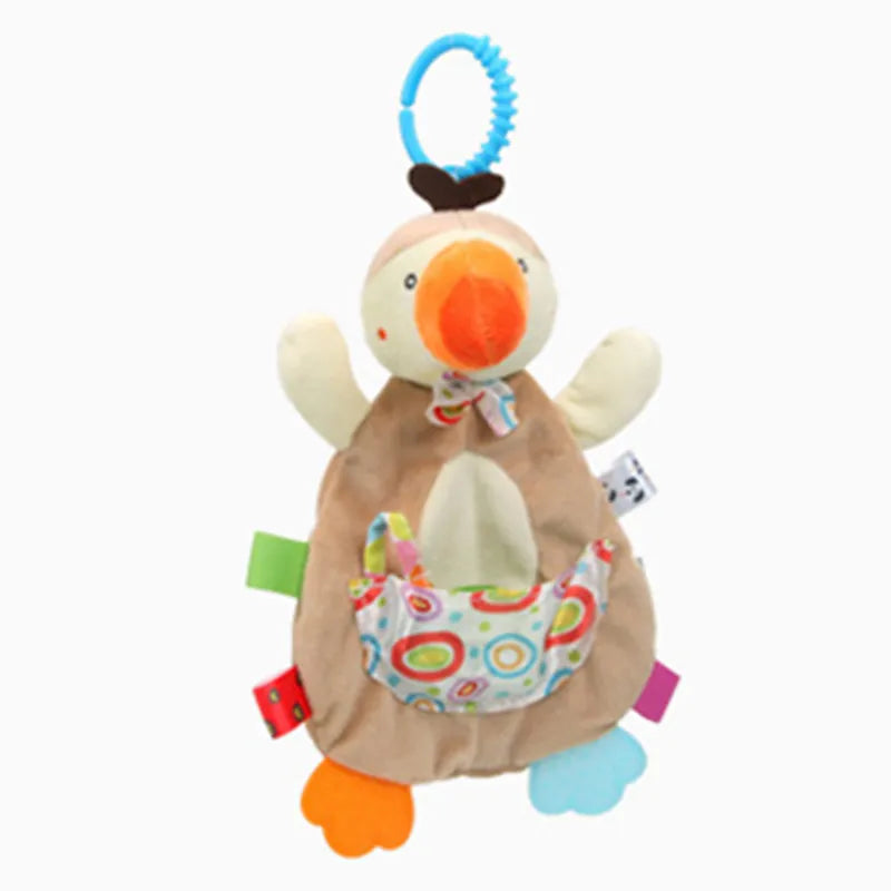 Soft Sensory Hanging Rattles - Plush Animals for Stroller, Crib, and Teething - Babies and Toddlers