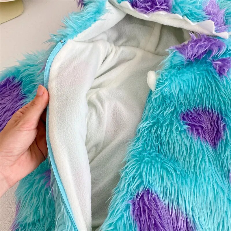 Winter Thicken Sully Anime Baby Romper - Boy Girl Hooded Onesie for Newborns
