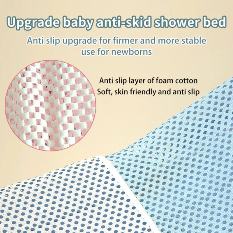 Non-Slip Baby Bathing Bracket with Arc Hook Design - Skin-Friendly - Cute Cartoon Style - 2 Colors - Complete 1 Set