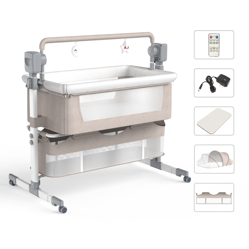 Premium Electric Cradle: Safe and Stylish Metal Baby Cradle from Mainland China