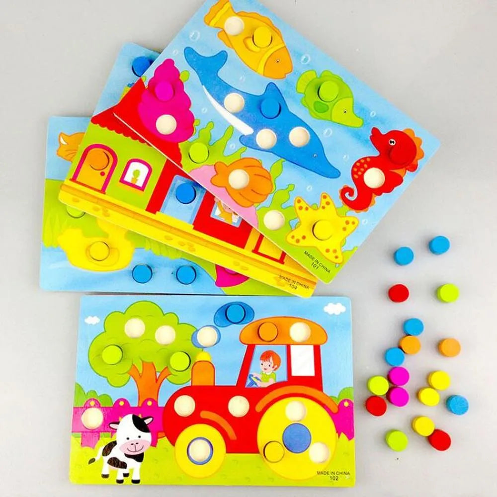 Byfa Jigsaw Puzzle: Educational Wooden Tangram Board for Kids