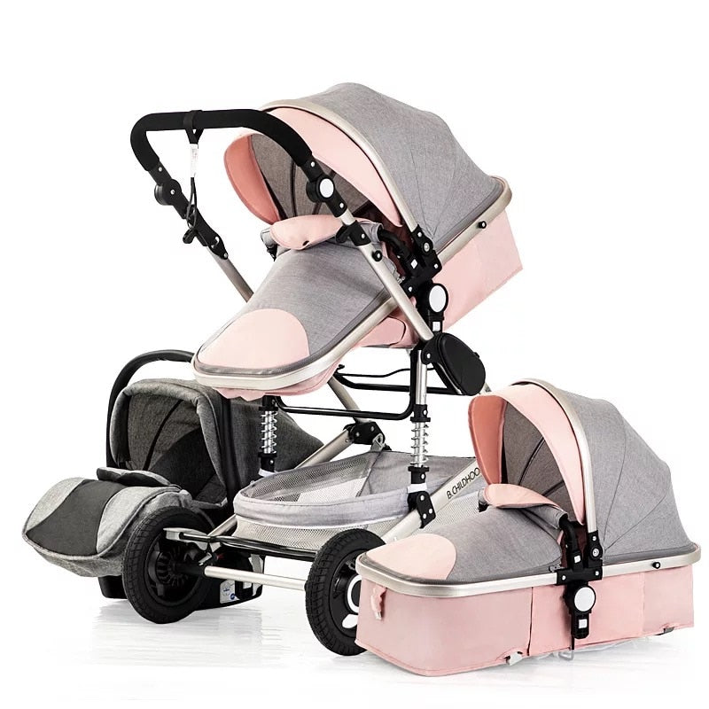 Warm House 3-in-1 Baby Stroller - Foldable, Travel-Friendly & Shock Absorbing