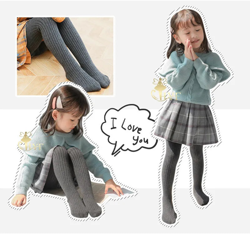 Cotton Knitted Baby Girl Pantyhose - Infant Newborn Kids Stocking Toddler Pantyhose, Children Tights, Casual Pants