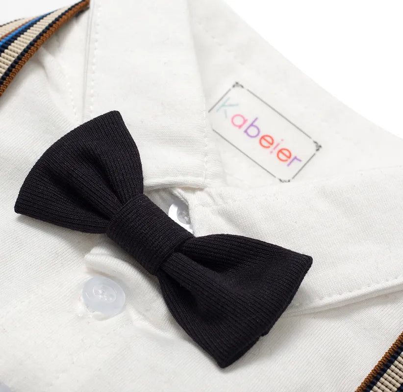 Newborn Boy Formal Clothes Set - Gentleman Birthday Romper Outfit with Hat, Vest, and Long Sleeve Jumpsuit Suit
