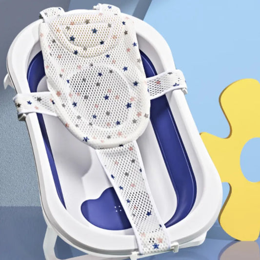 Adjustable Newborn Bathtub Pillow Seat Cushion - Cross-Shaped Anti-Slip Baby Bath Net Mat, Children Bathtub Shower Cradle Bed Seat