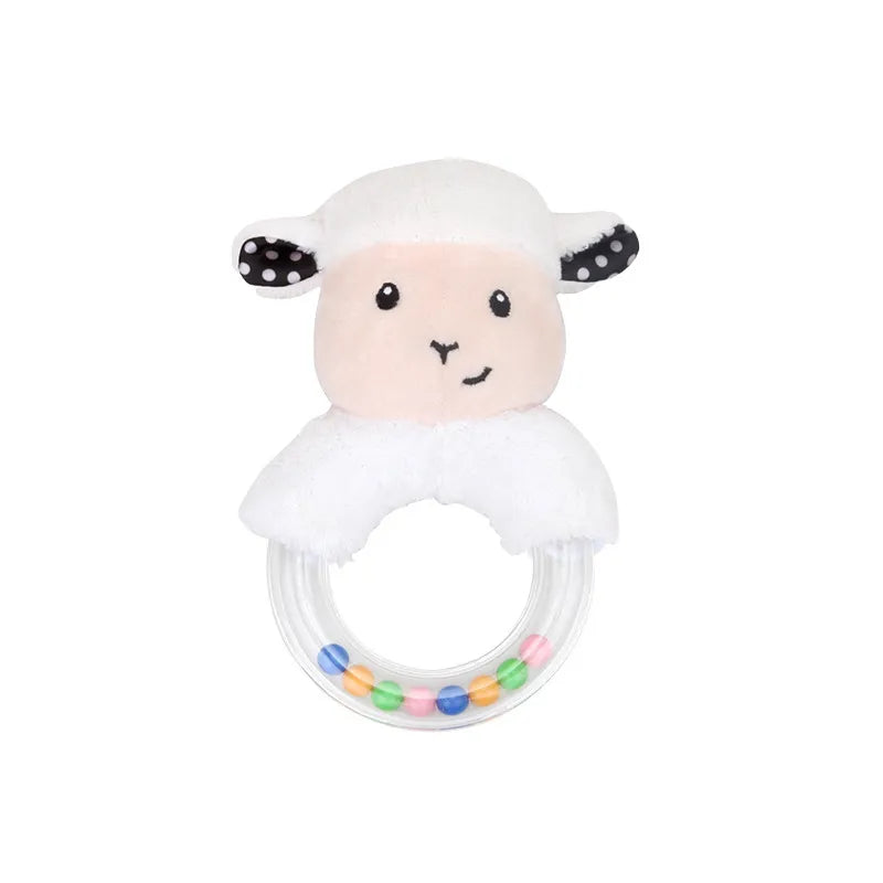 Soft Sensory Hanging Rattles - Plush Animals for Stroller, Crib, and Teething - Babies and Toddlers