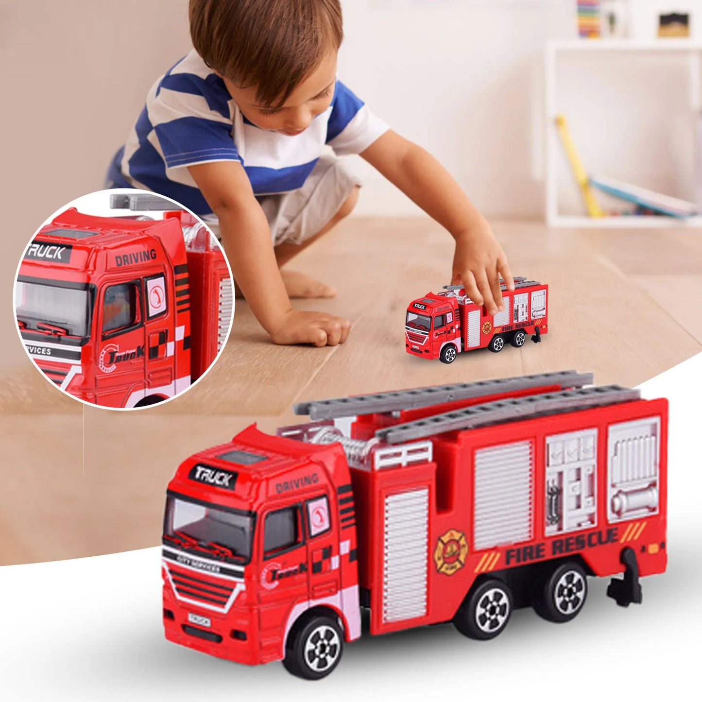 1:4 Scale Diecast Fire Truck Toy | Realistic Model from Mainland China