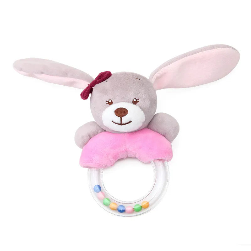 Soft Sensory Hanging Rattles - Plush Animals for Stroller, Crib, and Teething - Babies and Toddlers