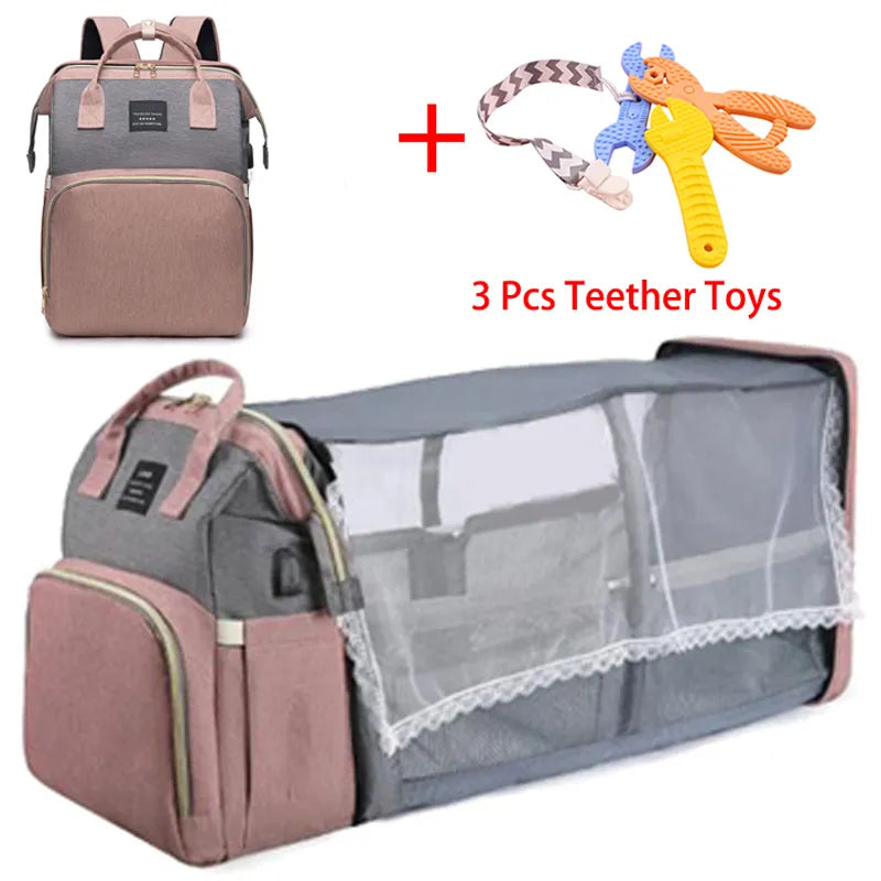 Large Capacity Lightweight Maternity Backpack with 12 Functions - Stylish Baby Diaper Bag and More