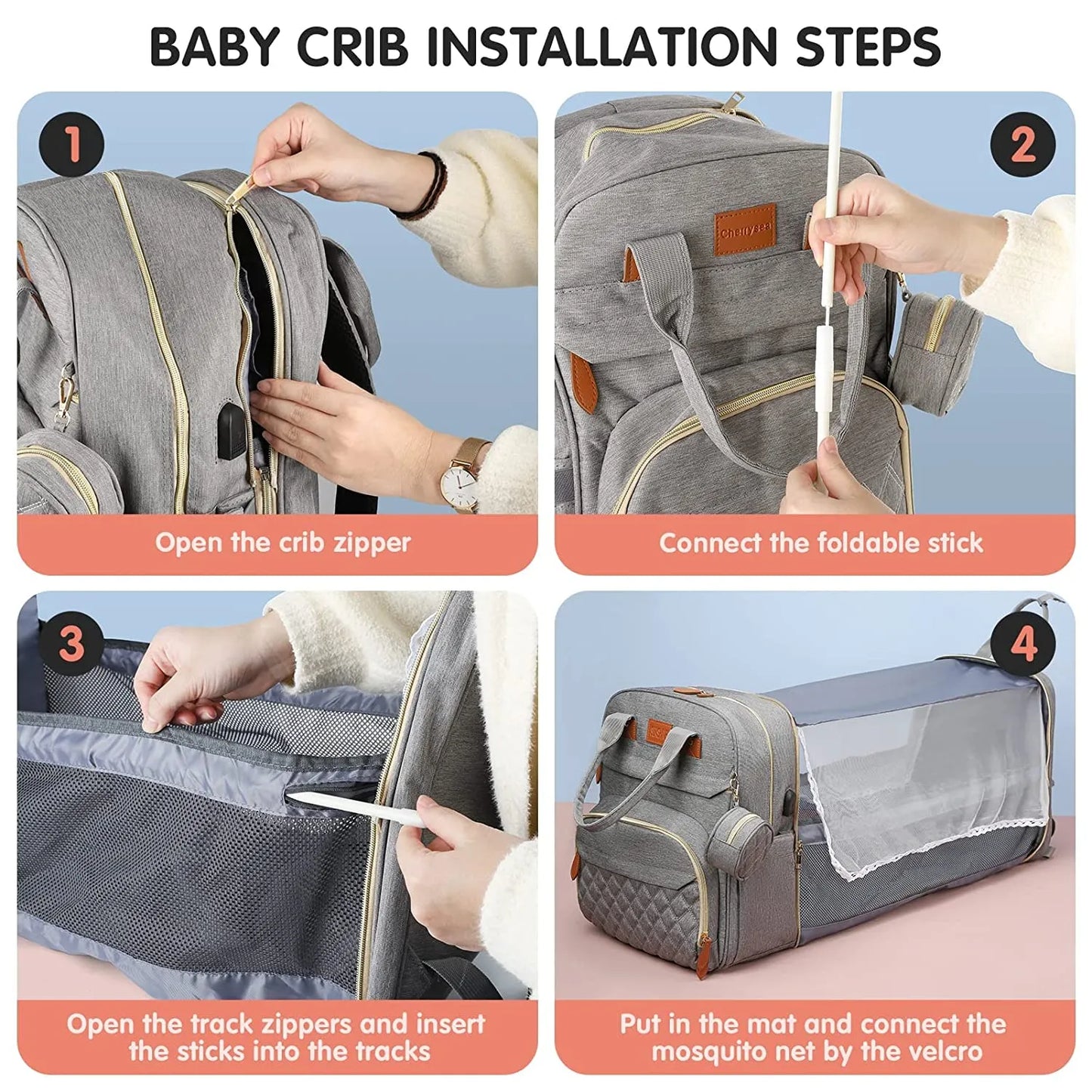 Best Diaper Bag Backpack: Stylish & Spacious Denim Bag for Moms