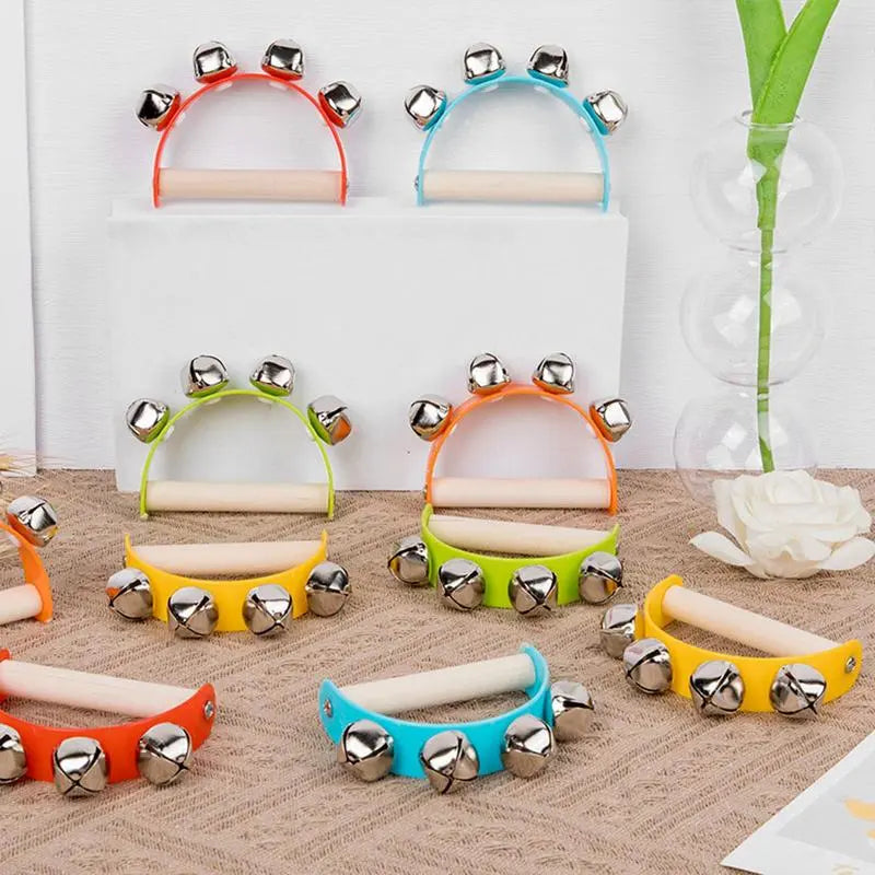 Hand Bell Baby Rattles Toy Set: Educational Wooden Toys, CE Certified
